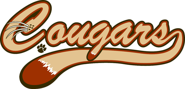 'Cougars' lettering vinyl sports sticker. Customize on line. Cougars  font